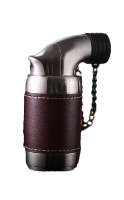 Powerful leather covered quad red flame jet torch lighter